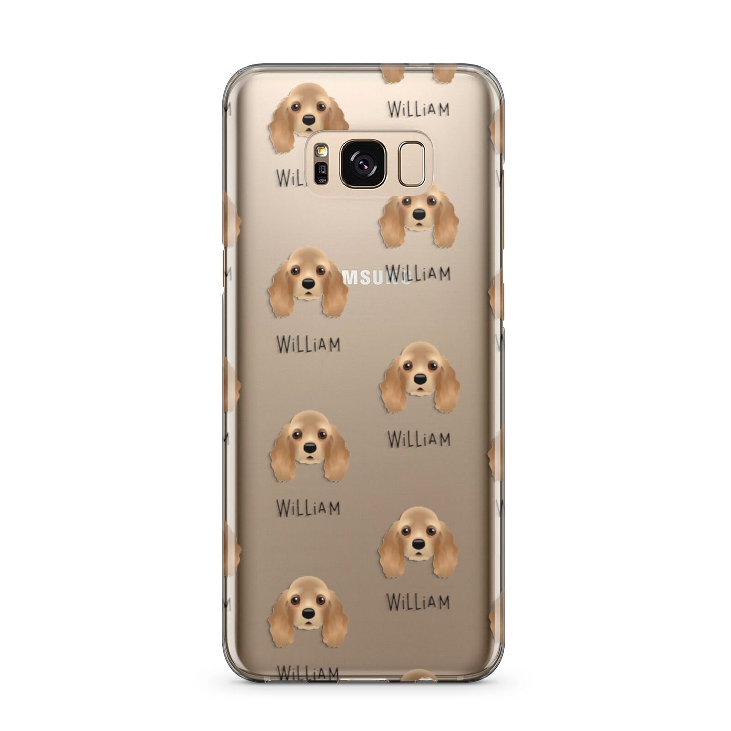 American Cocker Spaniel Icon with Name Samsung Galaxy S8 Plus Case