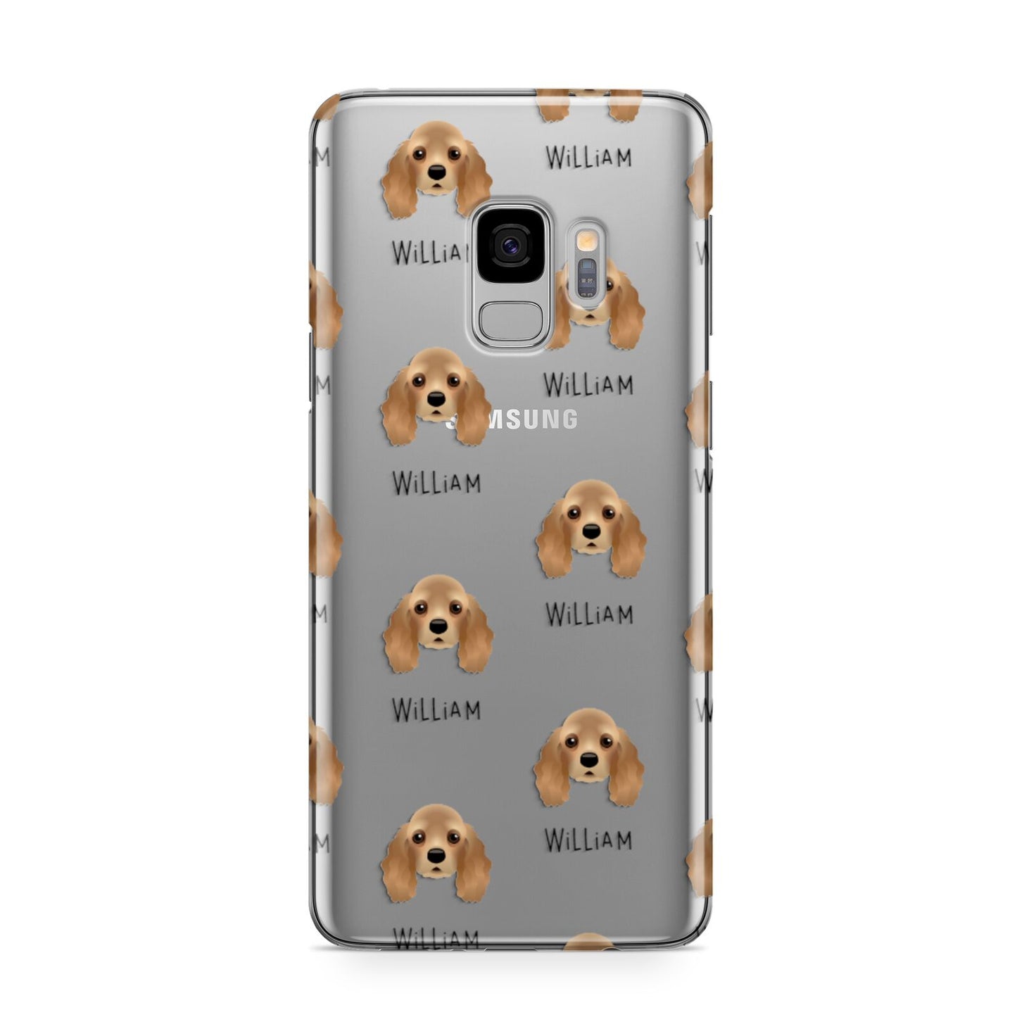 American Cocker Spaniel Icon with Name Samsung Galaxy S9 Case