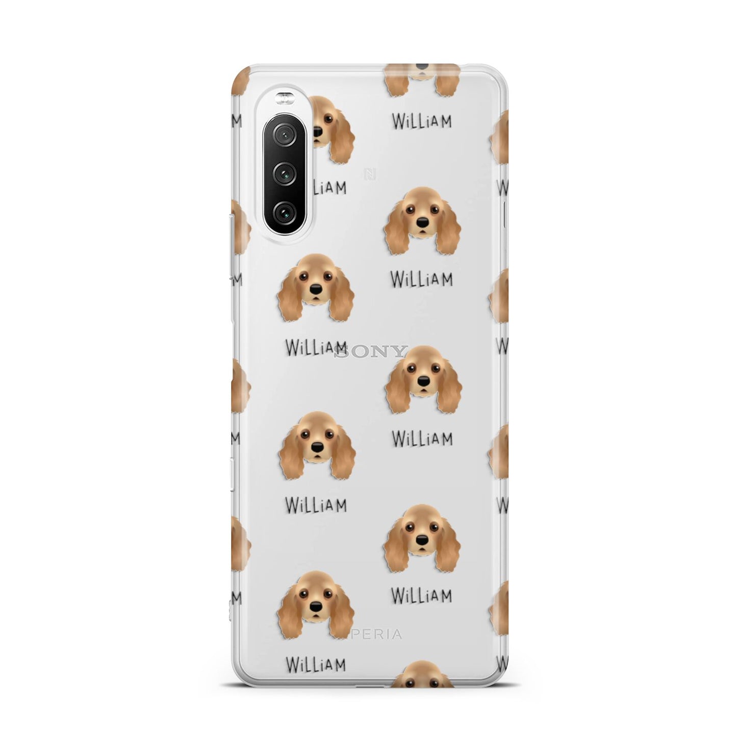 American Cocker Spaniel Icon with Name Sony Xperia 10 III Case