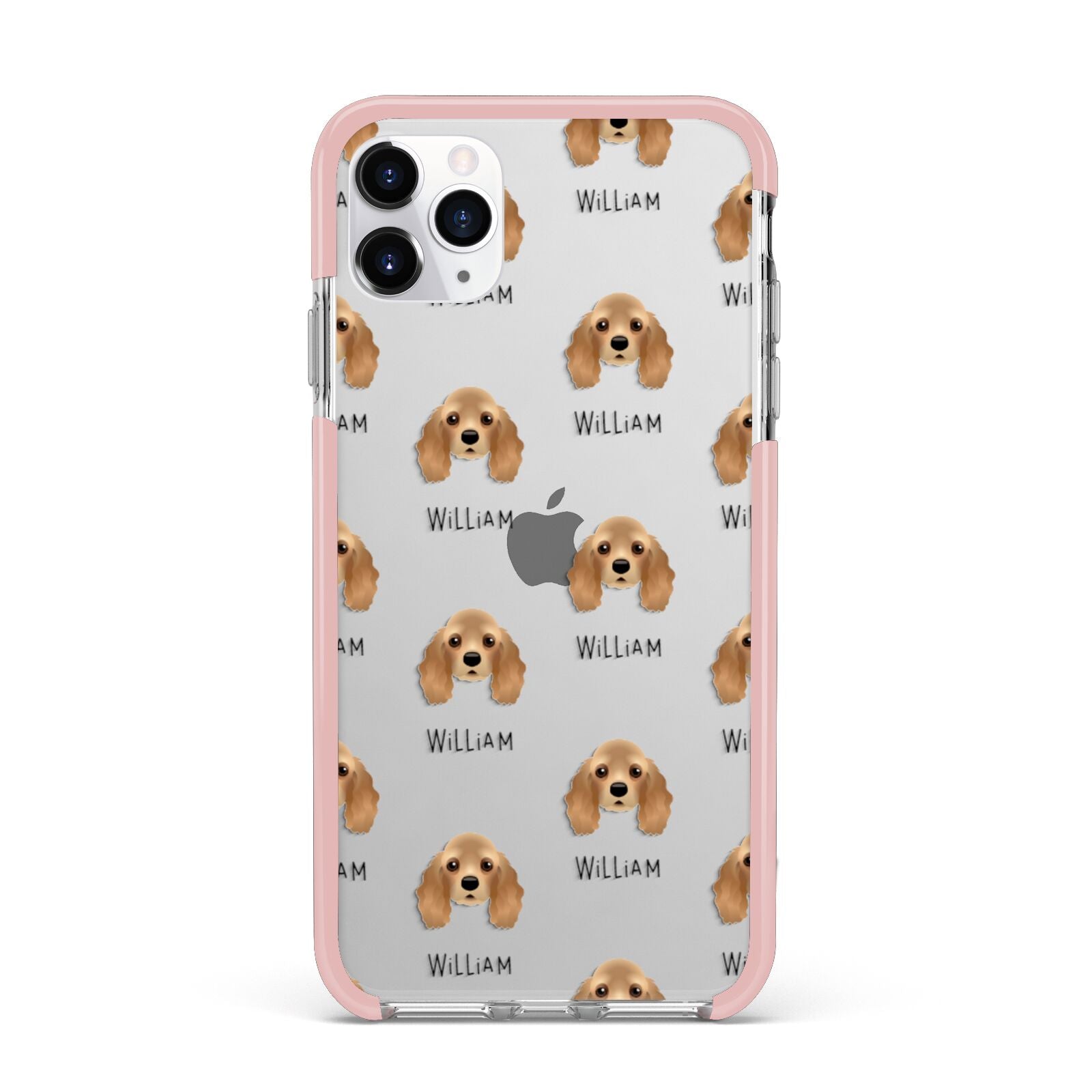American Cocker Spaniel Icon with Name iPhone 11 Pro Max Impact Pink Edge Case