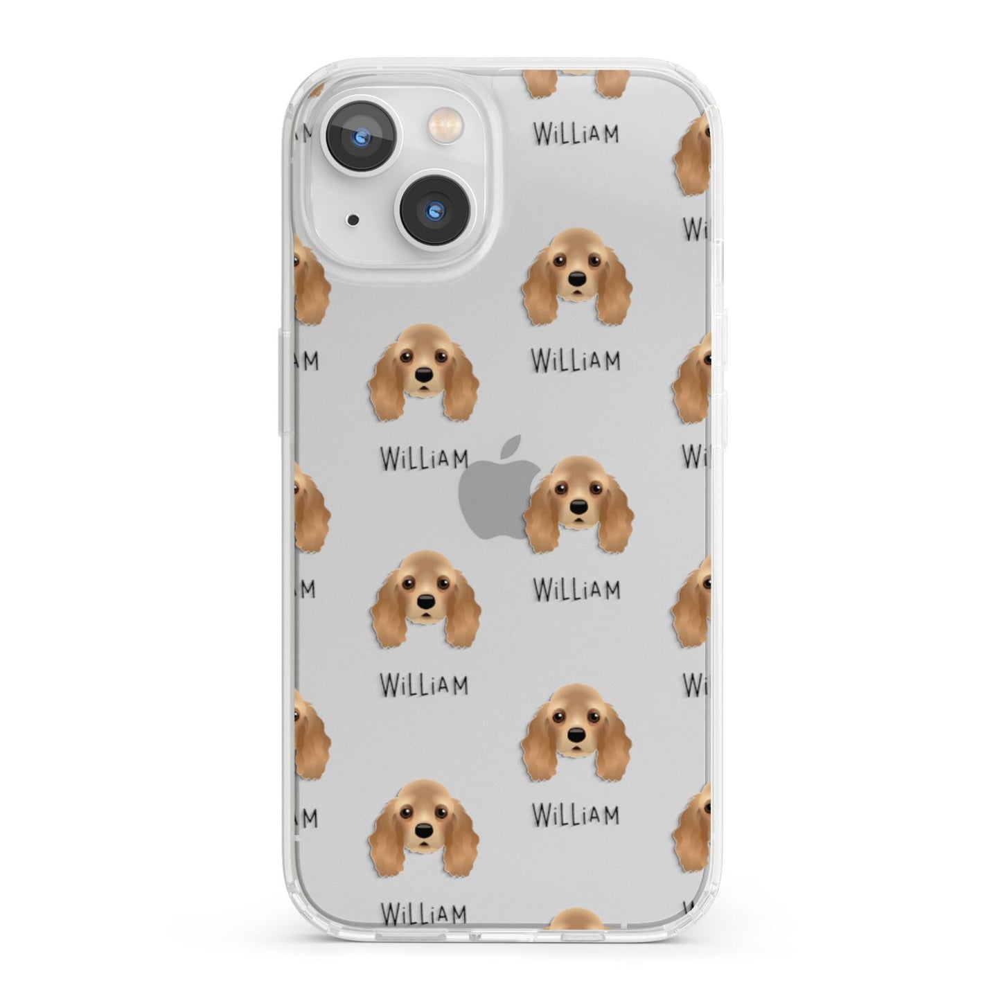 American Cocker Spaniel Icon with Name iPhone 13 Clear Bumper Case