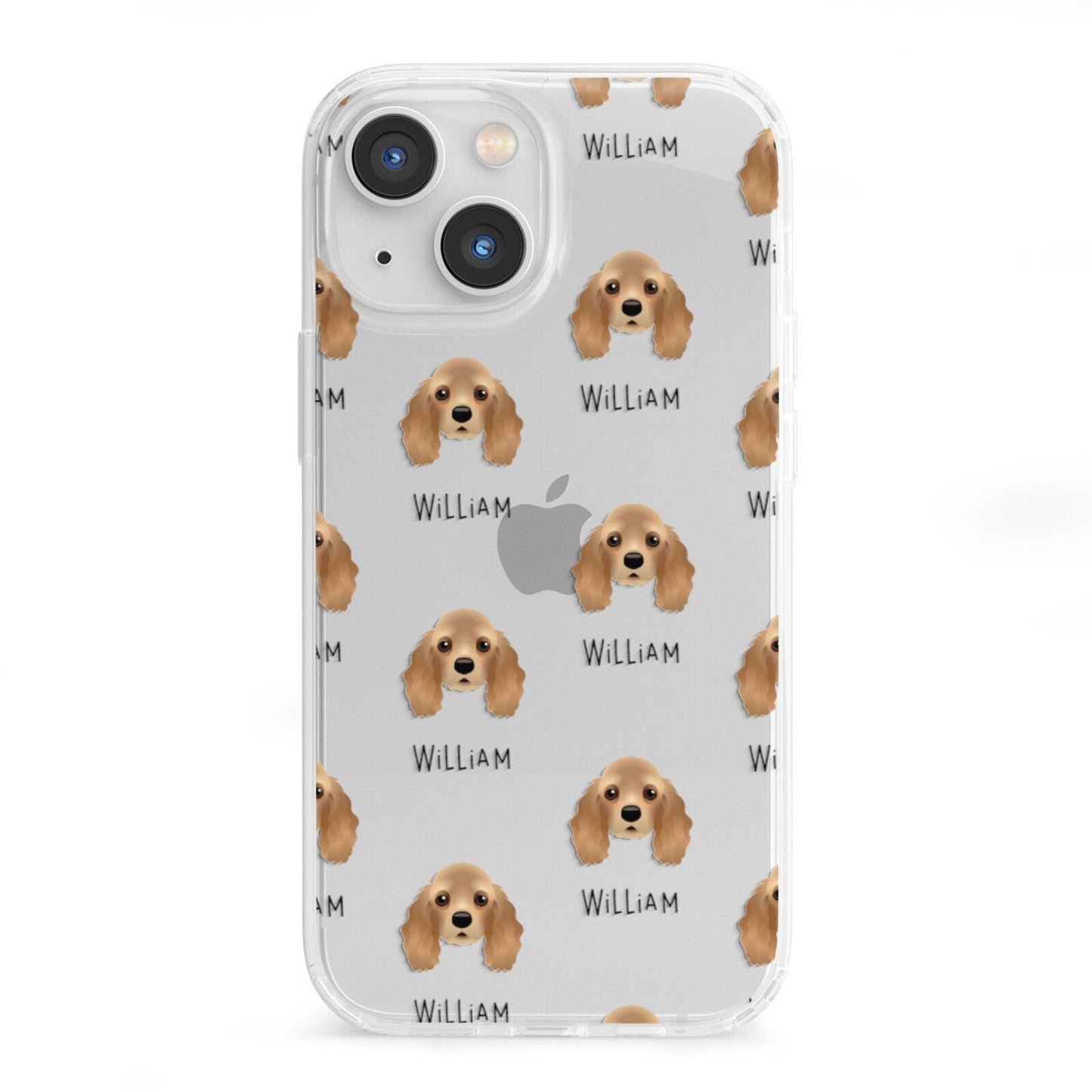 American Cocker Spaniel Icon with Name iPhone 13 Mini Clear Bumper Case