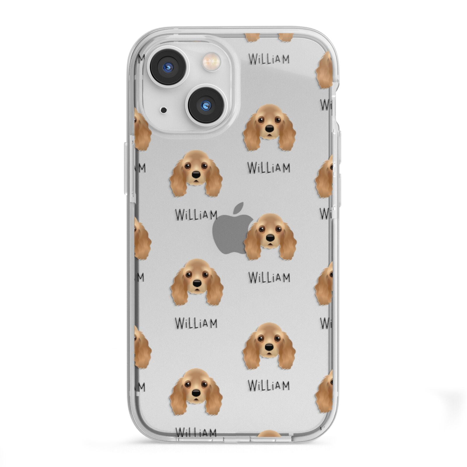 American Cocker Spaniel Icon with Name iPhone 13 Mini TPU Impact Case with White Edges