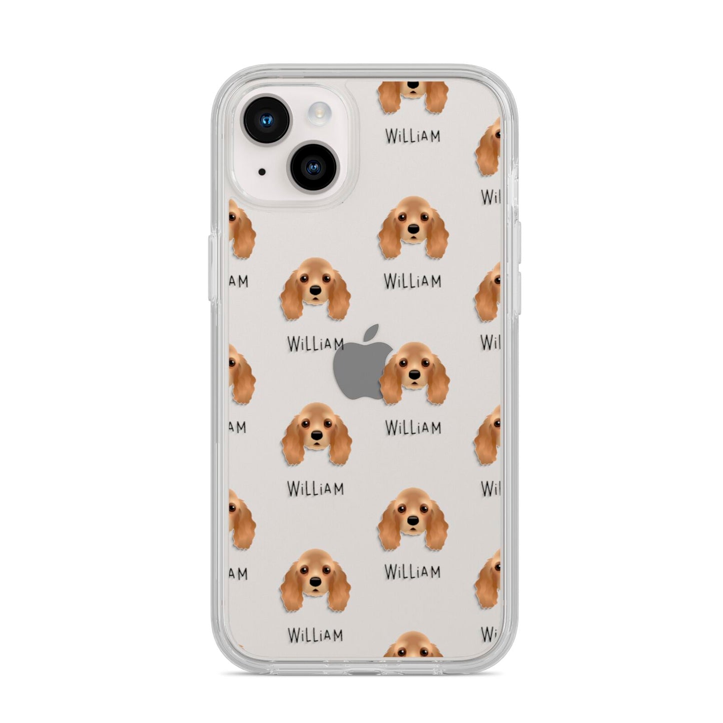 American Cocker Spaniel Icon with Name iPhone 14 Plus Clear Tough Case Starlight