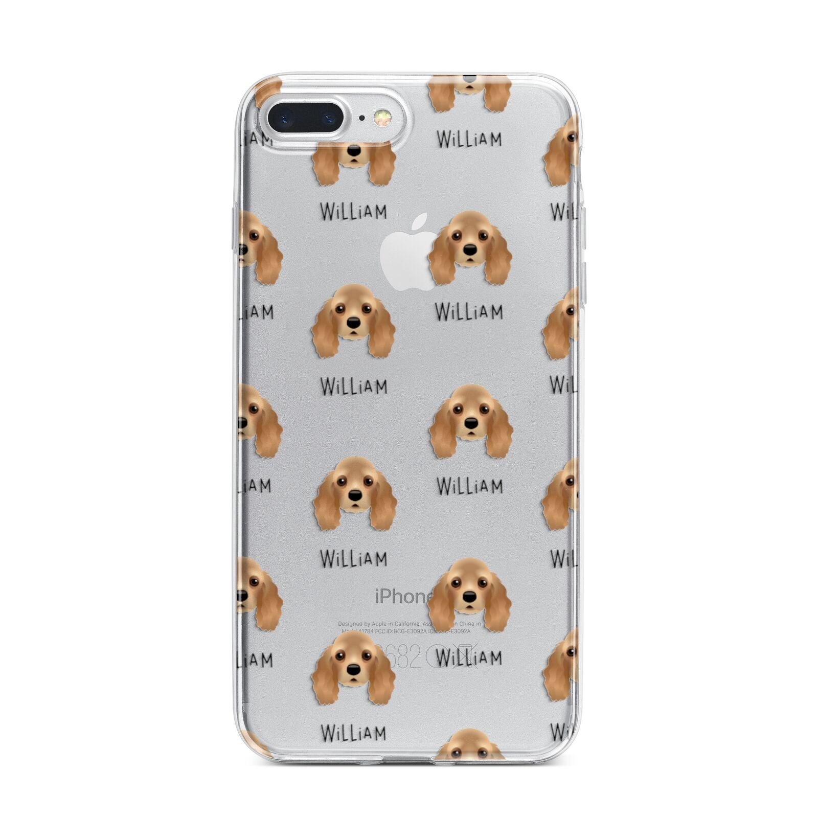 American Cocker Spaniel Icon with Name iPhone 7 Plus Bumper Case on Silver iPhone