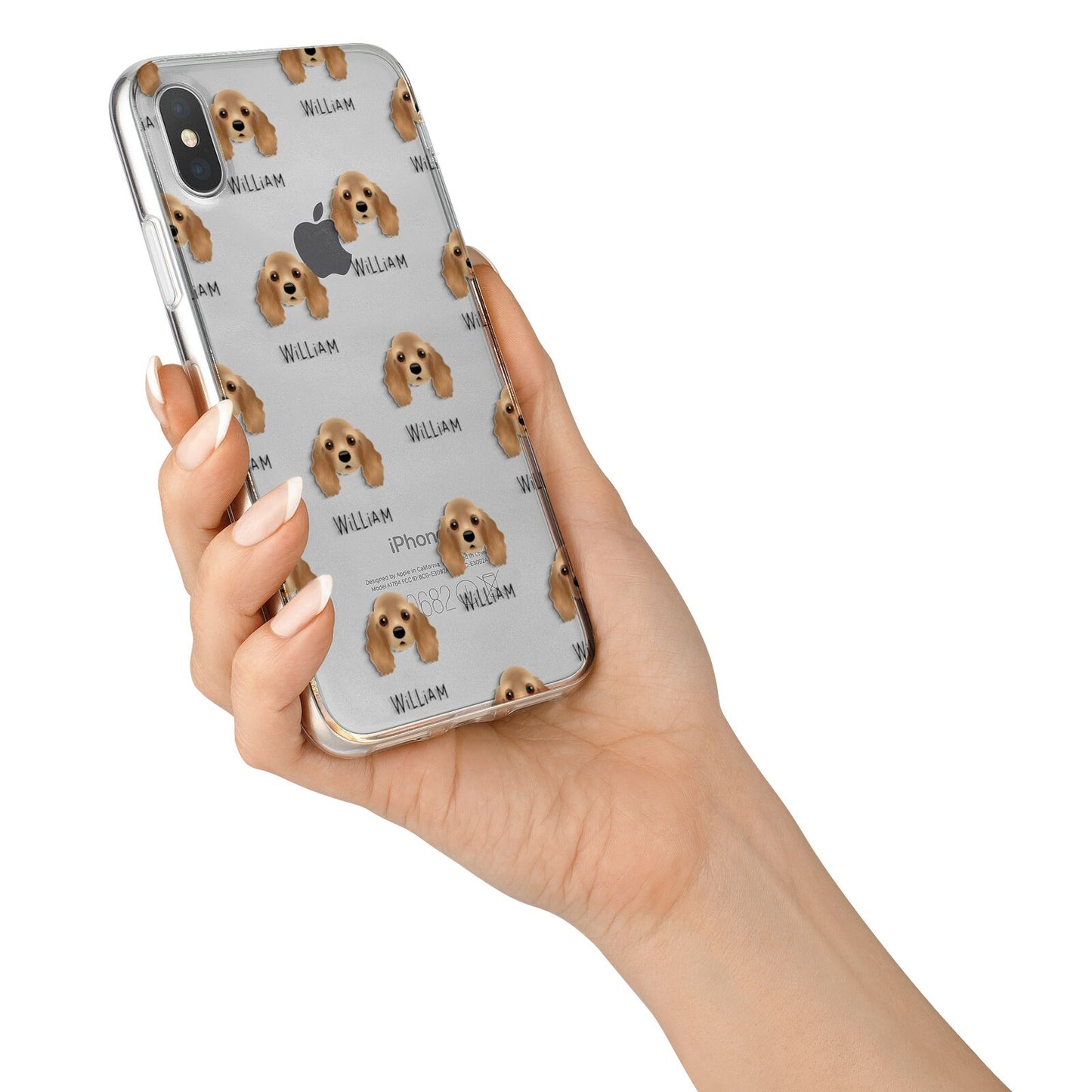 American Cocker Spaniel Icon with Name iPhone X Bumper Case on Silver iPhone Alternative Image 2