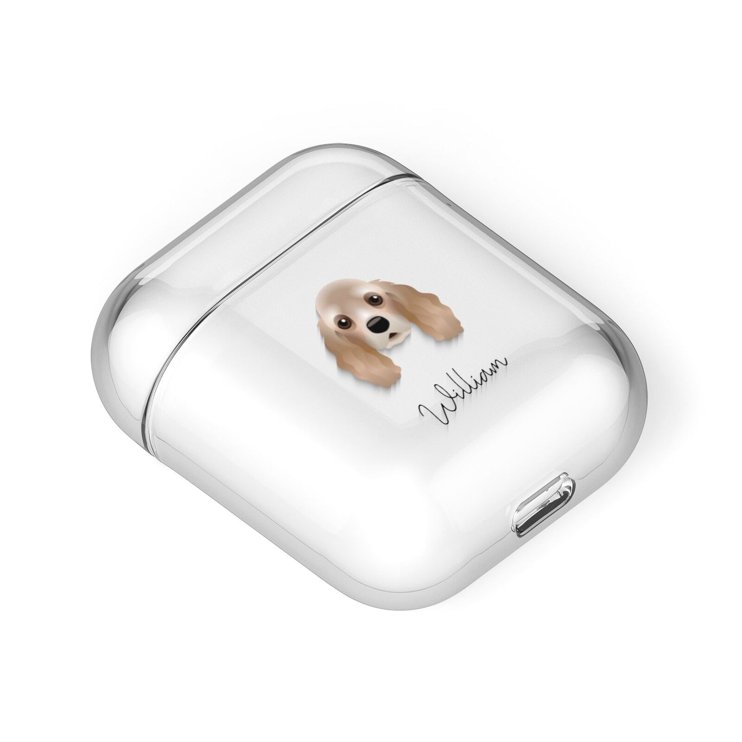 American Cocker Spaniel Personalised AirPods Case Laid Flat