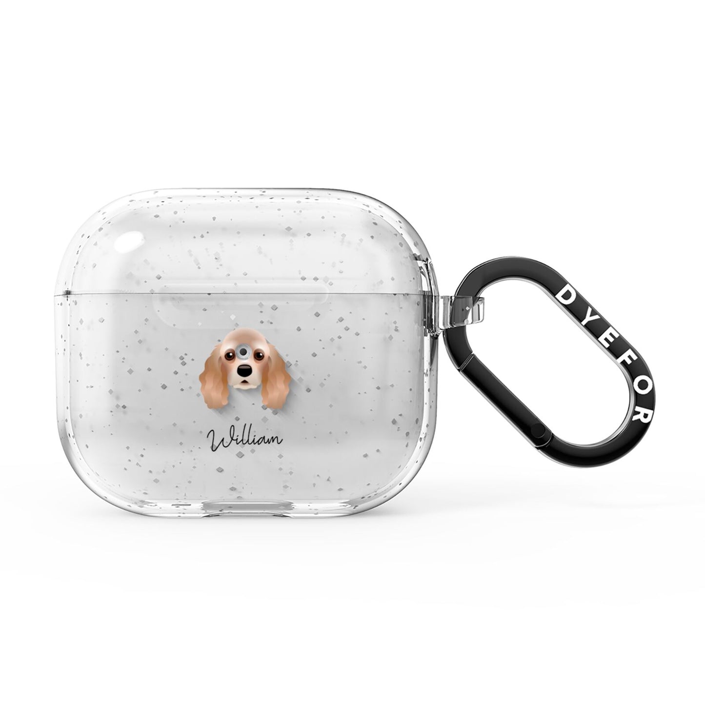 American Cocker Spaniel Personalised AirPods Glitter Case 3rd Gen