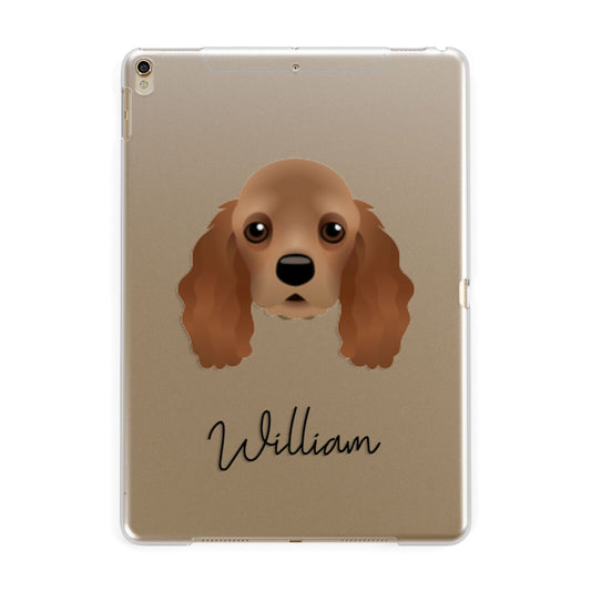 American Cocker Spaniel Personalised Apple iPad Gold Case