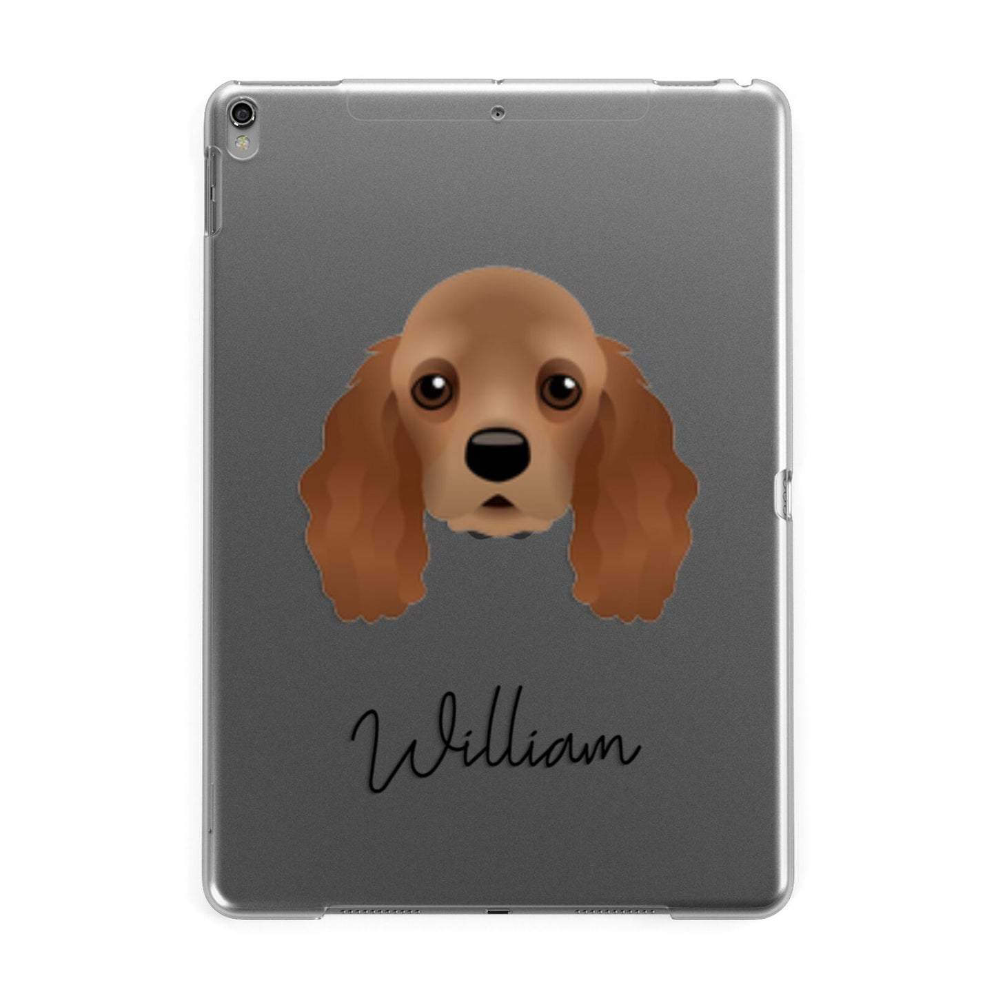 American Cocker Spaniel Personalised Apple iPad Grey Case