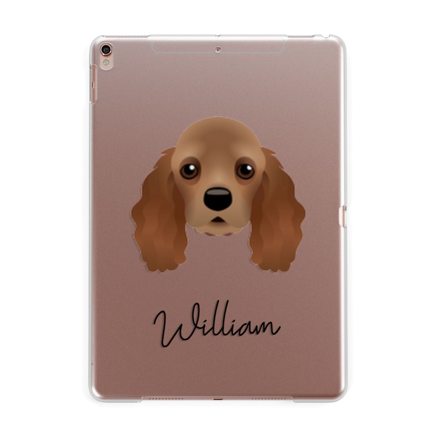 American Cocker Spaniel Personalised Apple iPad Rose Gold Case