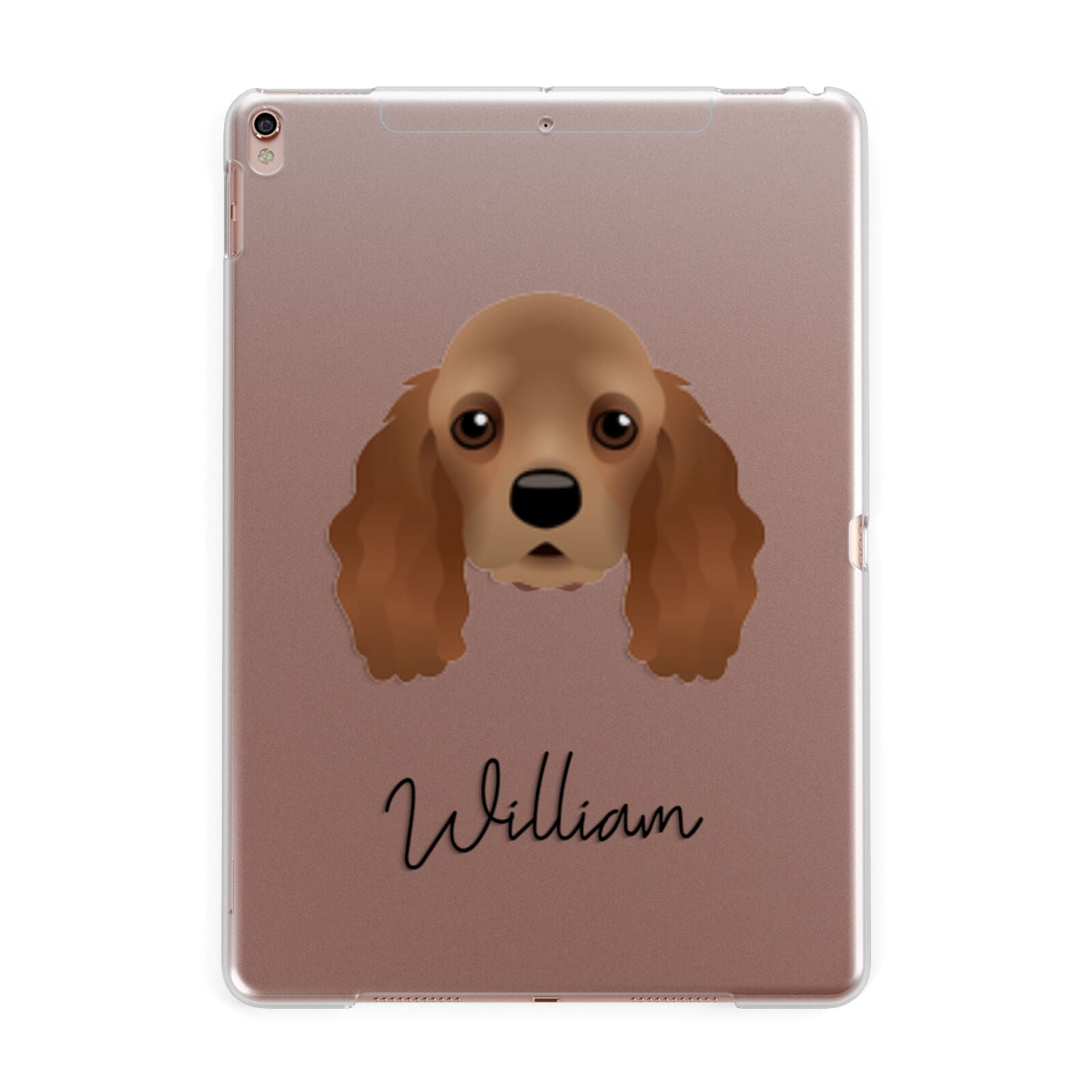 American Cocker Spaniel Personalised Apple iPad Rose Gold Case
