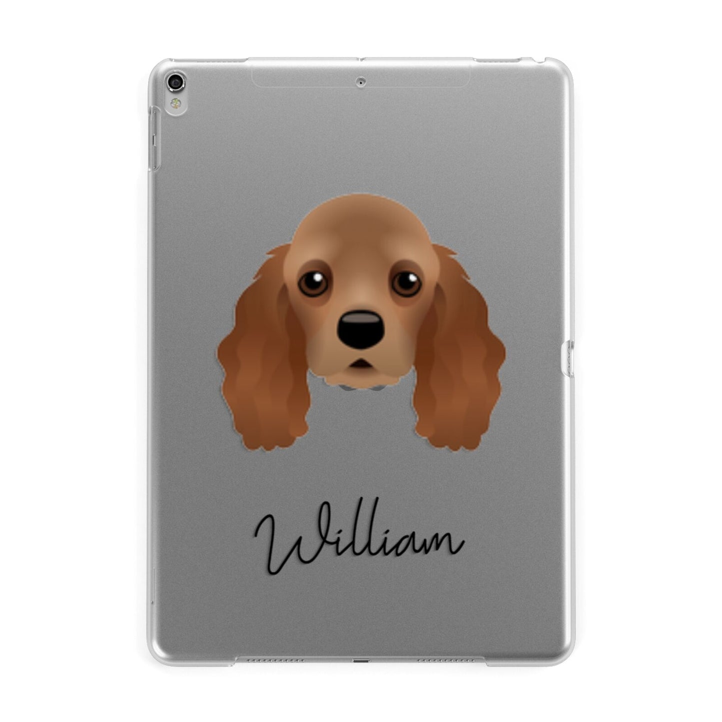 American Cocker Spaniel Personalised Apple iPad Silver Case