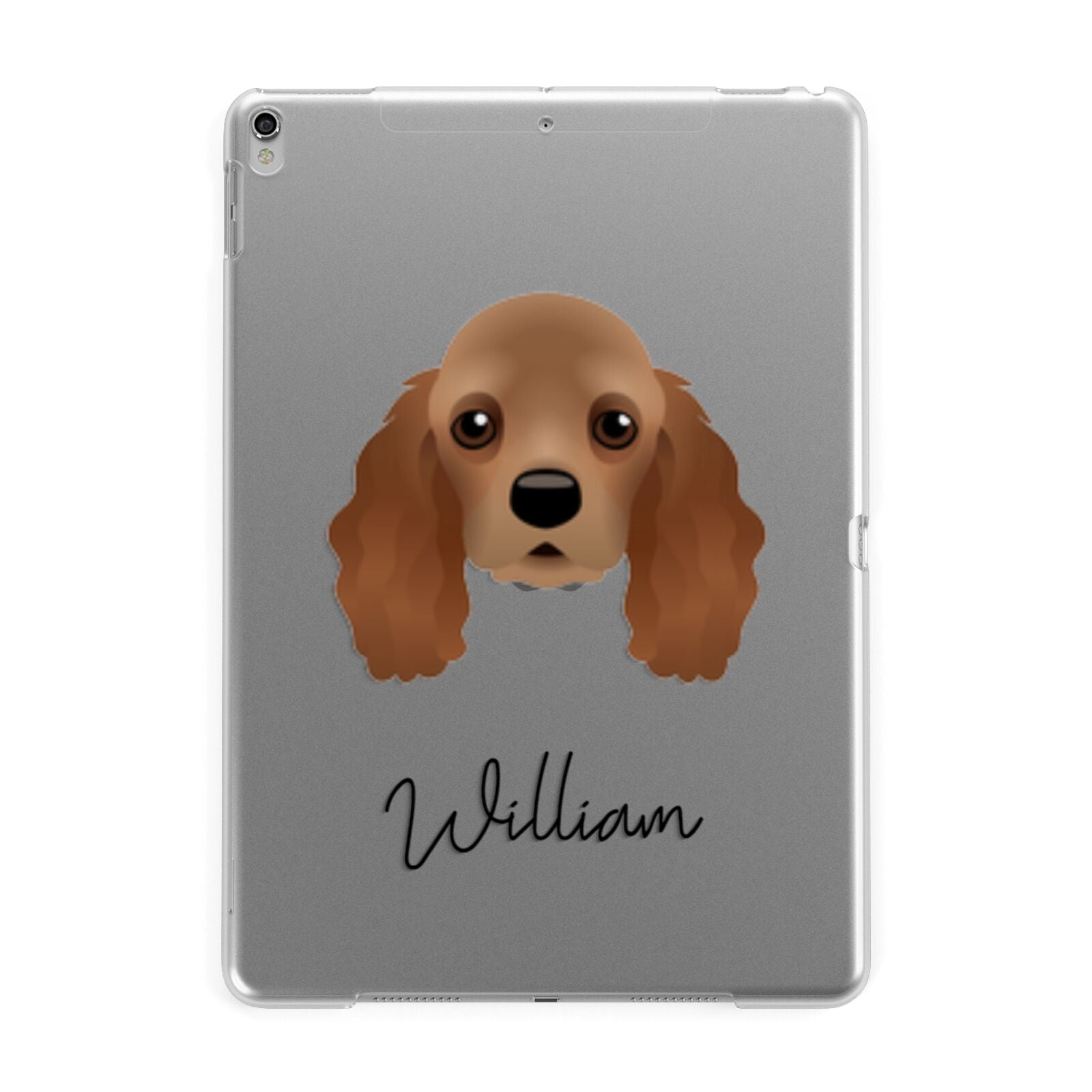 American Cocker Spaniel Personalised Apple iPad Silver Case