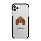 American Cocker Spaniel Personalised Apple iPhone 11 Pro Max in Silver with Black Impact Case