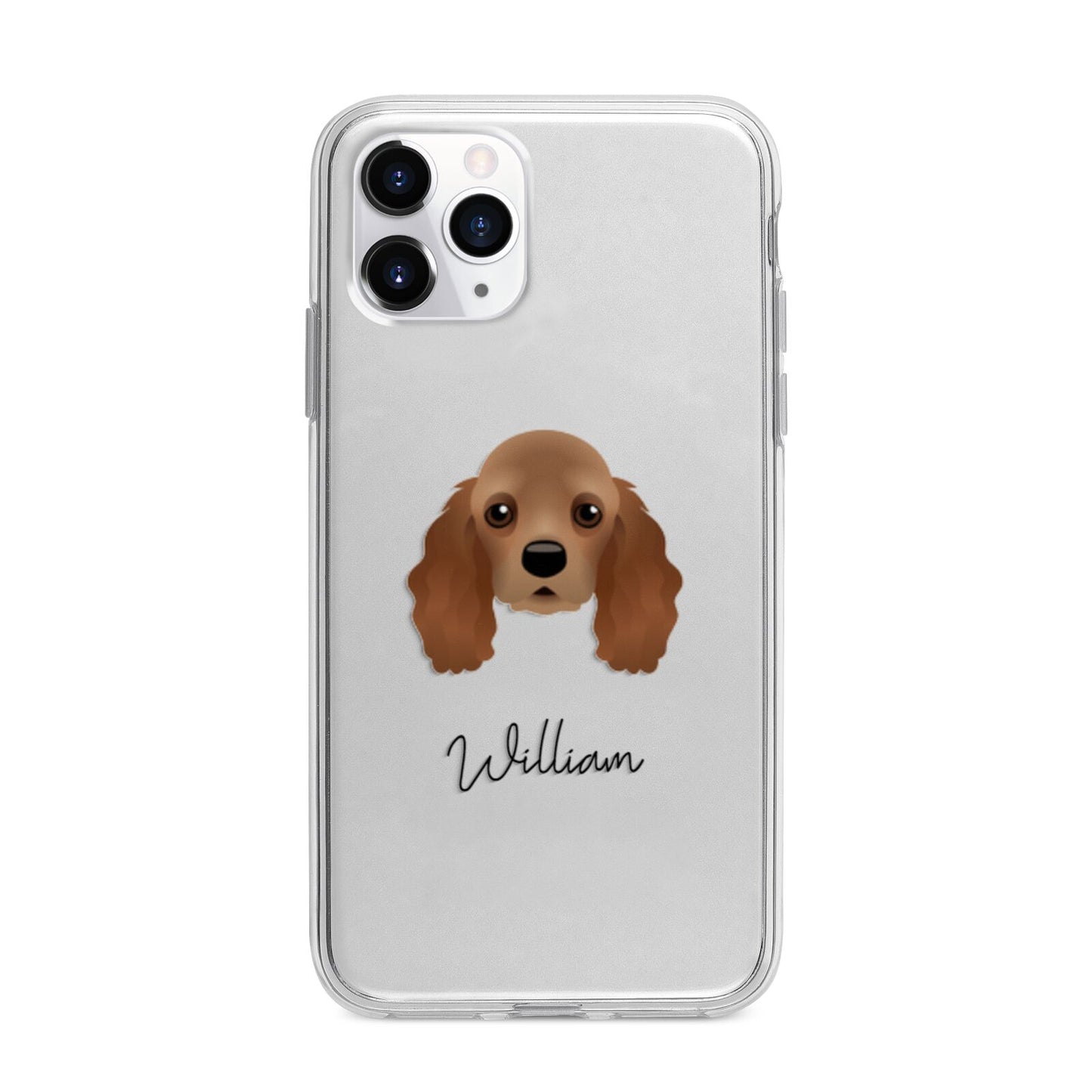 American Cocker Spaniel Personalised Apple iPhone 11 Pro Max in Silver with Bumper Case