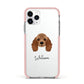 American Cocker Spaniel Personalised Apple iPhone 11 Pro in Silver with Pink Impact Case