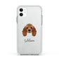 American Cocker Spaniel Personalised Apple iPhone 11 in White with White Impact Case