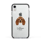 American Cocker Spaniel Personalised Apple iPhone XR Impact Case Black Edge on Silver Phone