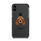 American Cocker Spaniel Personalised Apple iPhone Xs Impact Case Black Edge on Black Phone