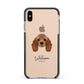 American Cocker Spaniel Personalised Apple iPhone Xs Max Impact Case Black Edge on Gold Phone