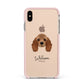 American Cocker Spaniel Personalised Apple iPhone Xs Max Impact Case Pink Edge on Gold Phone