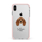 American Cocker Spaniel Personalised Apple iPhone Xs Max Impact Case Pink Edge on Silver Phone
