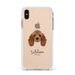 American Cocker Spaniel Personalised Apple iPhone Xs Max Impact Case White Edge on Gold Phone