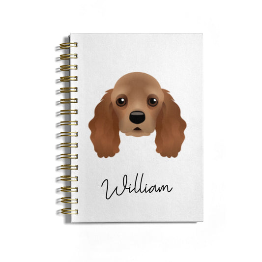 American Cocker Spaniel Personalised Notebook with Gold Coil