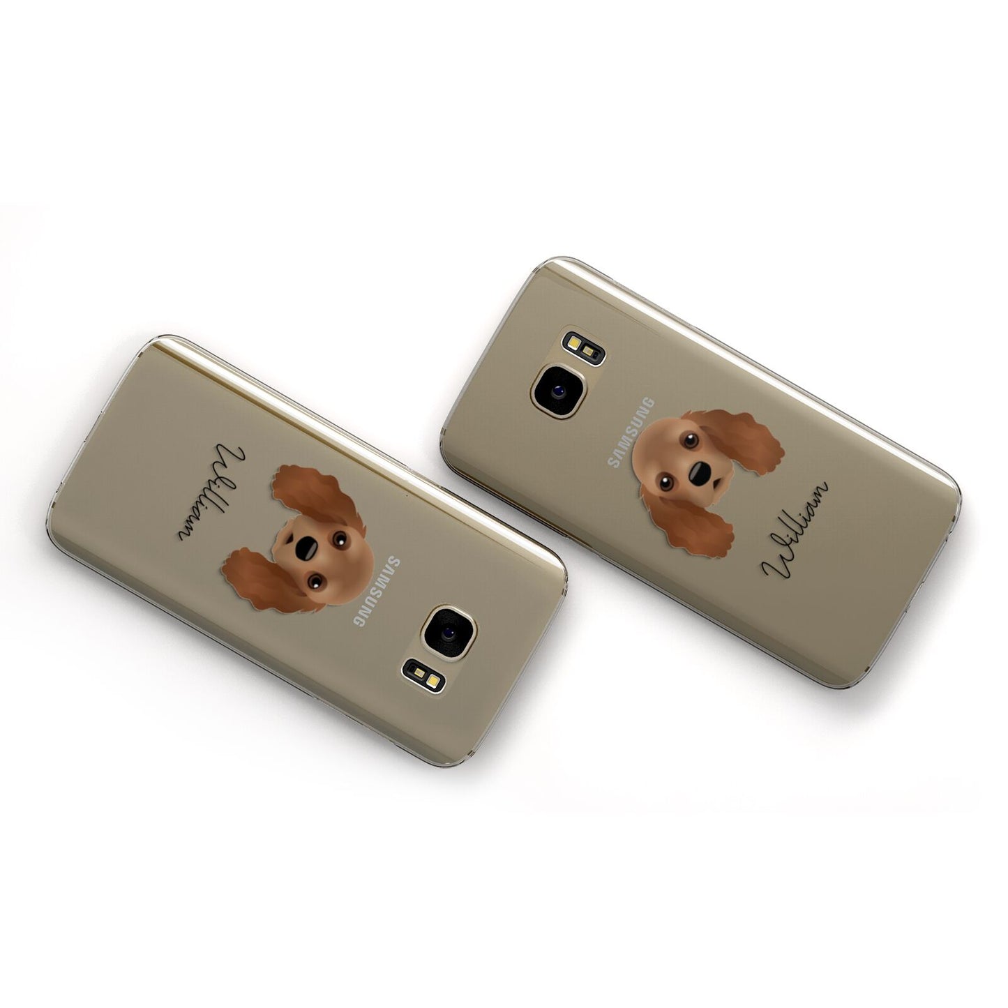 American Cocker Spaniel Personalised Samsung Galaxy Case Flat Overview