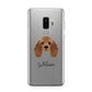 American Cocker Spaniel Personalised Samsung Galaxy S9 Plus Case on Silver phone
