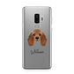 American Cocker Spaniel Personalised Samsung Galaxy S9 Plus Case on Silver phone
