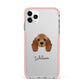 American Cocker Spaniel Personalised iPhone 11 Pro Max Impact Pink Edge Case