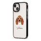 American Cocker Spaniel Personalised iPhone 13 Black Impact Case Side Angle on Silver phone