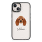 American Cocker Spaniel Personalised iPhone 13 Black Impact Case on Silver phone