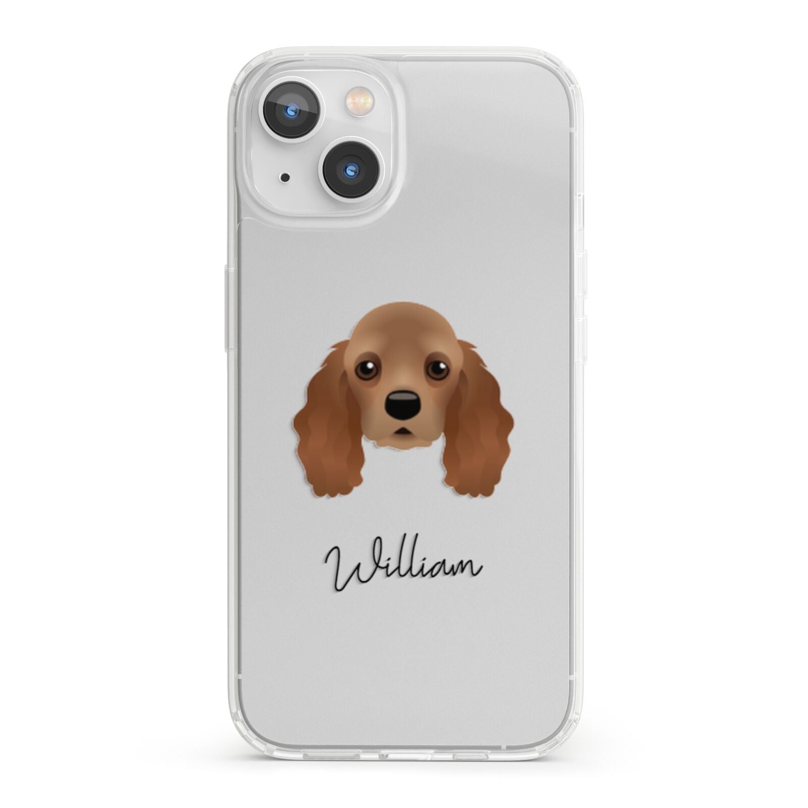 American Cocker Spaniel Personalised iPhone 13 Clear Bumper Case