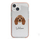 American Cocker Spaniel Personalised iPhone 13 Mini TPU Impact Case with Pink Edges