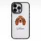 American Cocker Spaniel Personalised iPhone 13 Pro Black Impact Case on Silver phone