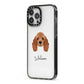 American Cocker Spaniel Personalised iPhone 13 Pro Max Black Impact Case Side Angle on Silver phone