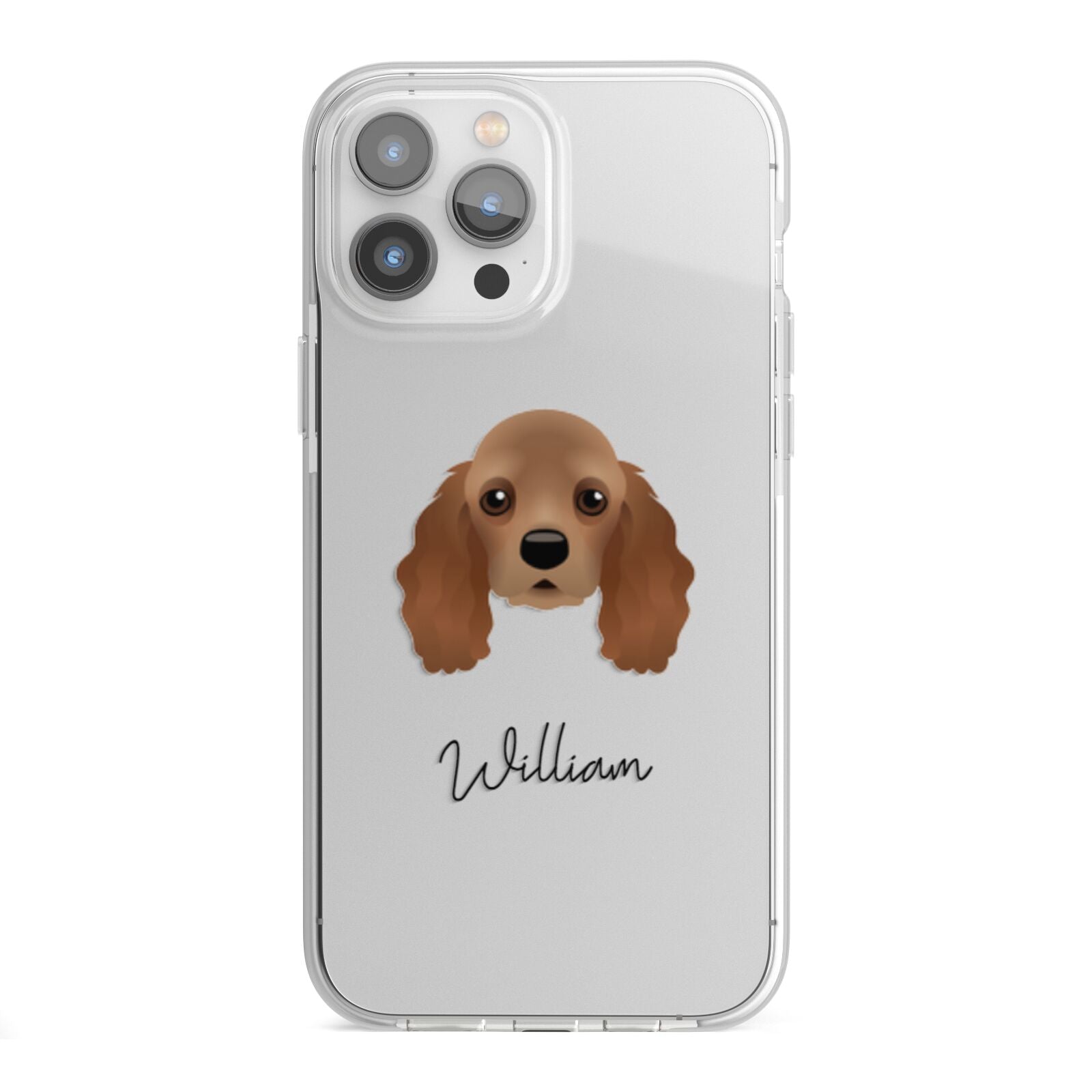 American Cocker Spaniel Personalised iPhone 13 Pro Max TPU Impact Case with White Edges