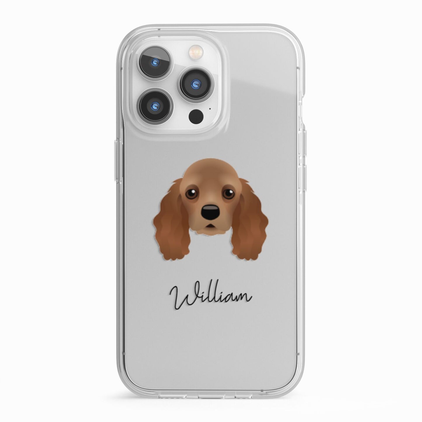 American Cocker Spaniel Personalised iPhone 13 Pro TPU Impact Case with White Edges
