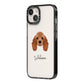 American Cocker Spaniel Personalised iPhone 14 Black Impact Case Side Angle on Silver phone