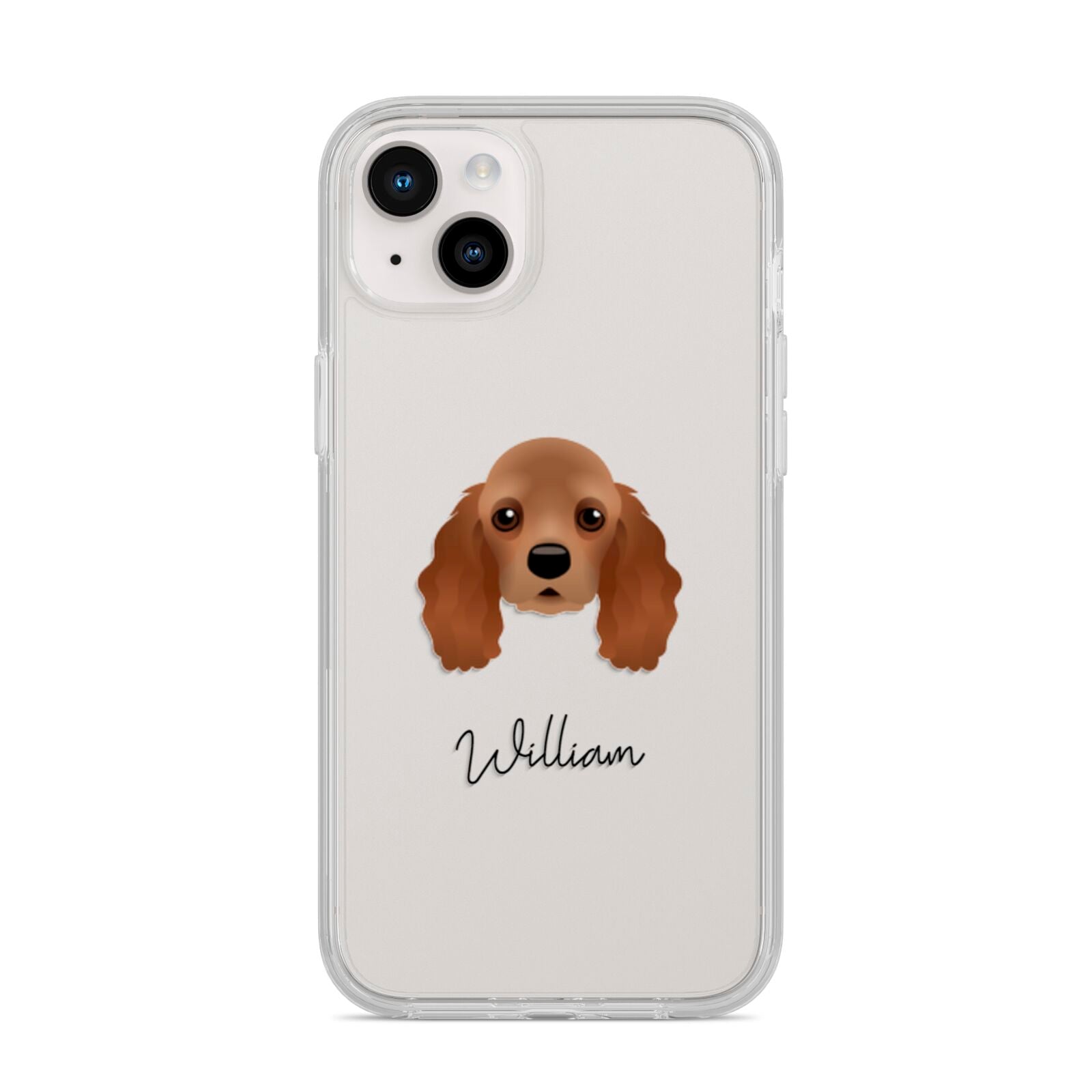 American Cocker Spaniel Personalised iPhone 14 Plus Clear Tough Case Starlight