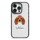 American Cocker Spaniel Personalised iPhone 14 Pro Black Impact Case on Silver phone