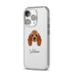 American Cocker Spaniel Personalised iPhone 14 Pro Clear Tough Case Silver Angled Image