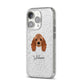 American Cocker Spaniel Personalised iPhone 14 Pro Glitter Tough Case Silver Angled Image