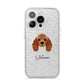 American Cocker Spaniel Personalised iPhone 14 Pro Glitter Tough Case Silver