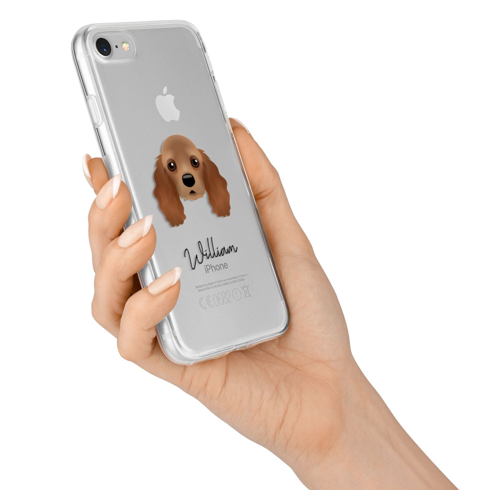American Cocker Spaniel Personalised iPhone 7 Bumper Case on Silver iPhone Alternative Image