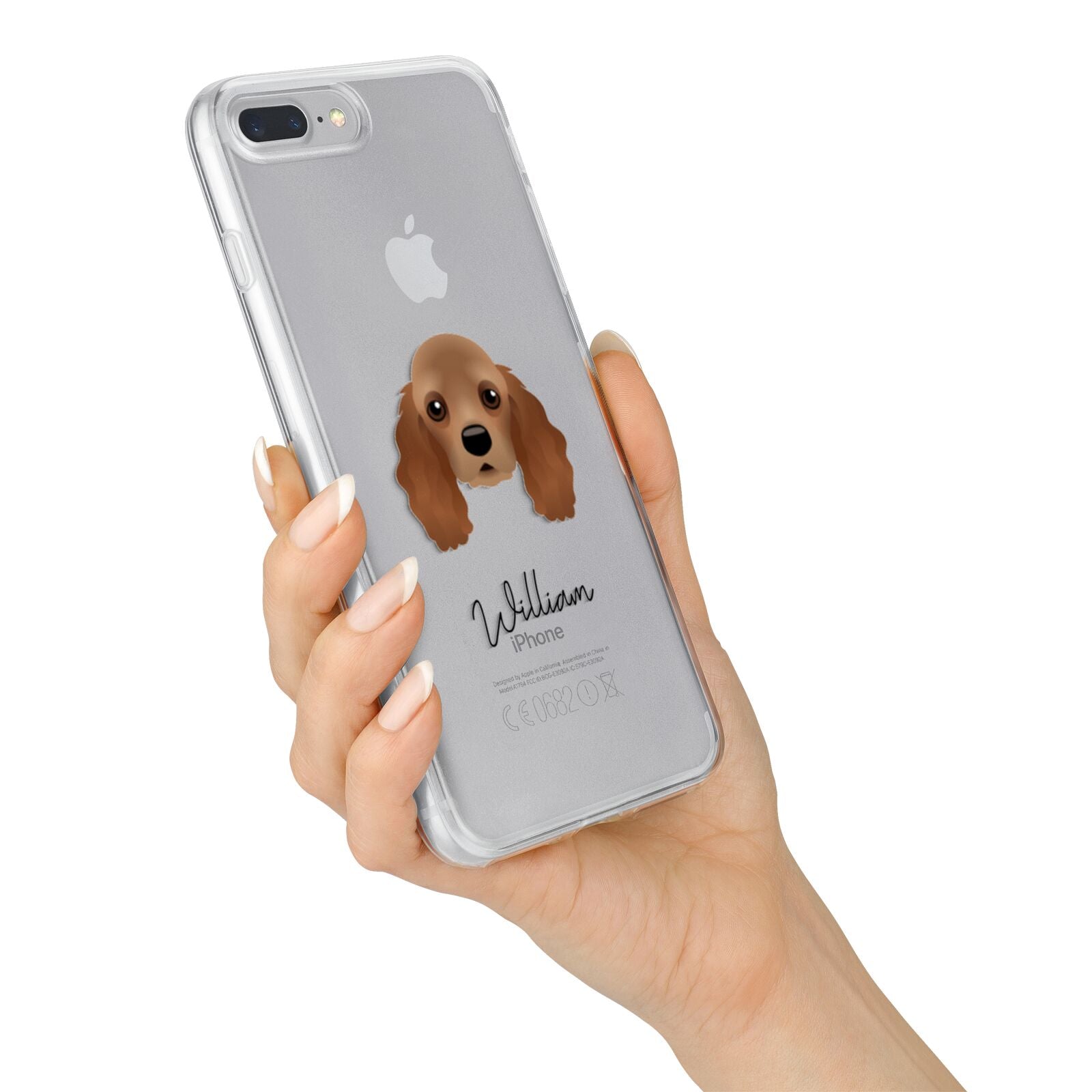 American Cocker Spaniel Personalised iPhone 7 Plus Bumper Case on Silver iPhone Alternative Image