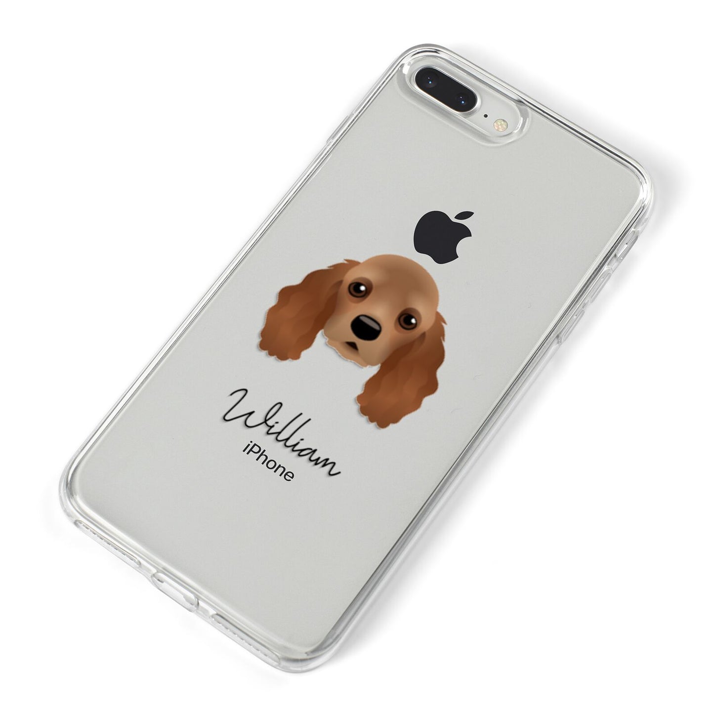American Cocker Spaniel Personalised iPhone 8 Plus Bumper Case on Silver iPhone Alternative Image